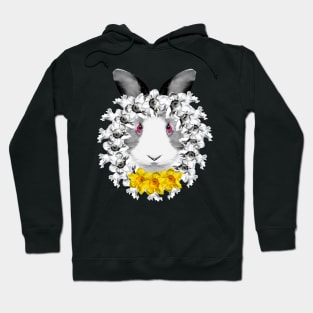 Spring Rabbit Yellow Daffodil Wreath Hoodie